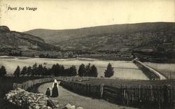 Postkort. Jule- og nyttårshilsen. Landskap. Parti fra Vaage.