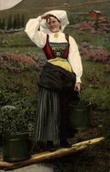 Postkort. Jule- og nyttårshilsen. Sommermotiv. Landskap. Kvi