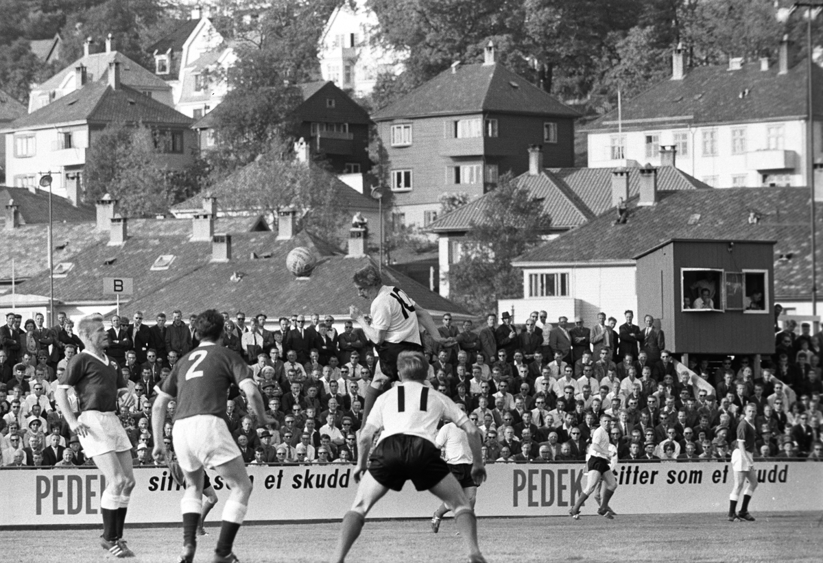 Serie. Landskamp i fotball mellom Norge - Skottland. Fotografert juni 1963.
