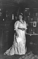 Portrett, kvinne i stueinteriør. Sofie Reimers.