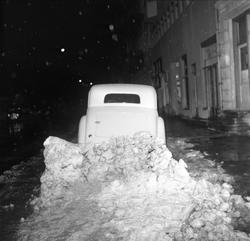 Snøslaps, vanskelige trafikkforhold, Oslo, 03.01.1959.