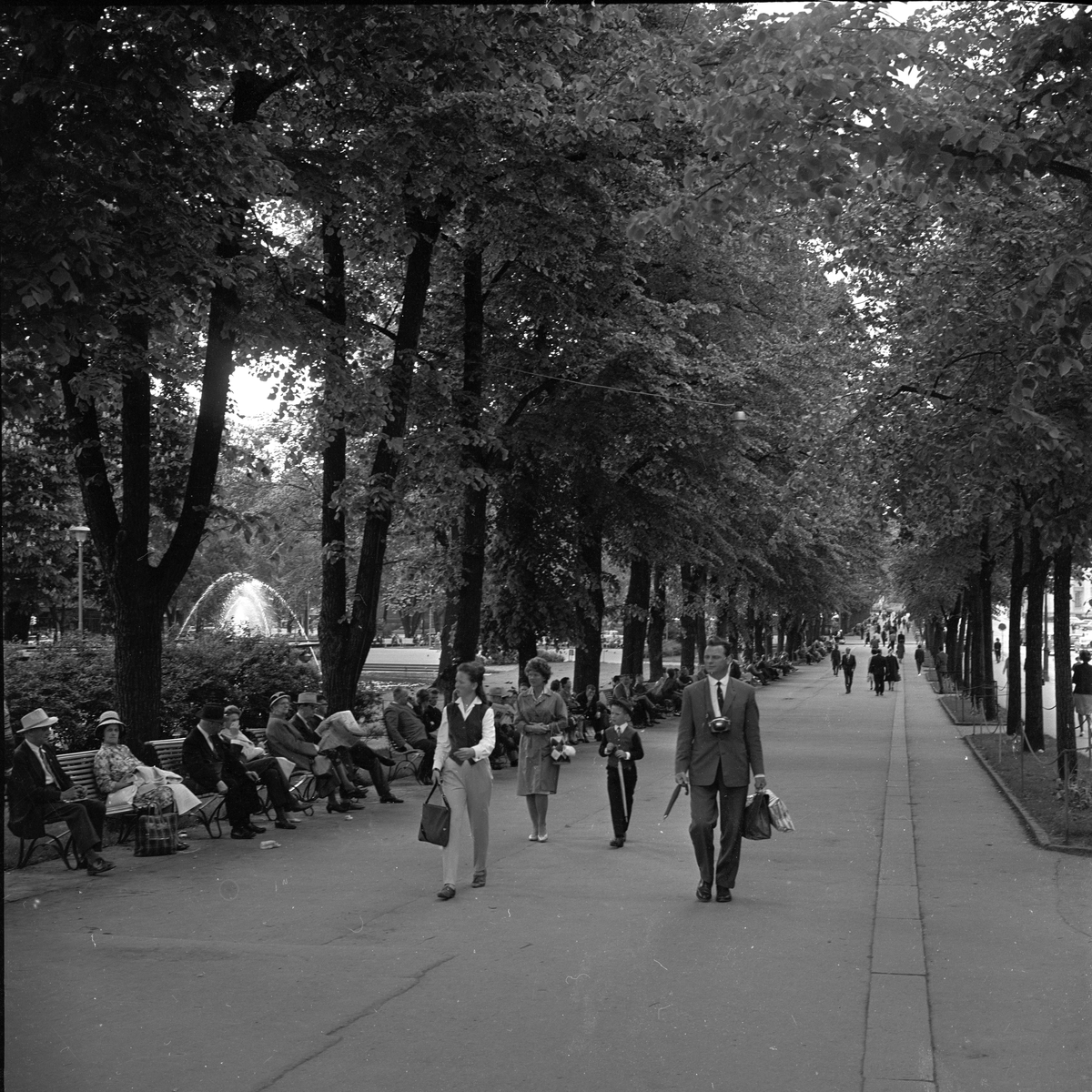 Studenterlunden, Oslo, 31.12.1964. Folkeliv.