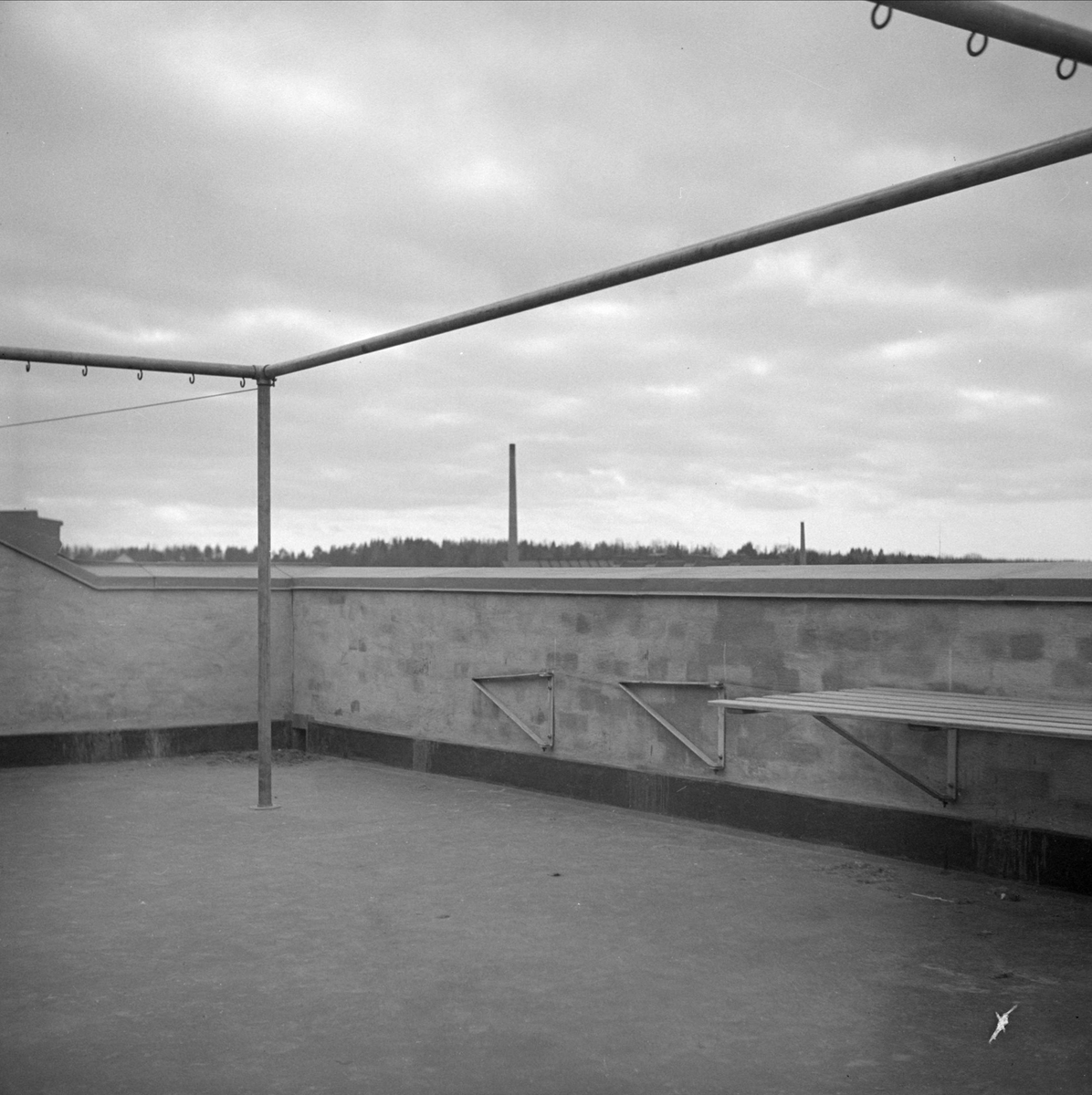 Torkställning på tak, Uppsala 1939