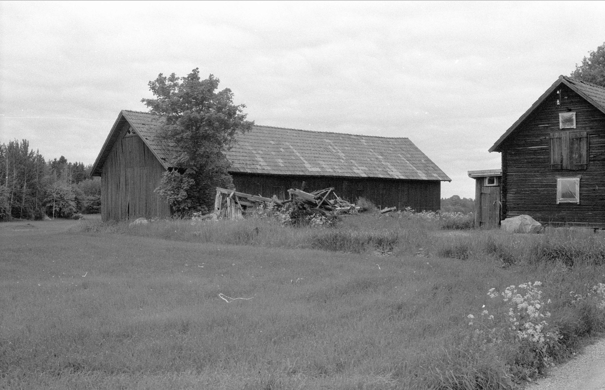 Loge och ladugård, Kåsen, Målsta, Bälinge socken, Uppland 1983