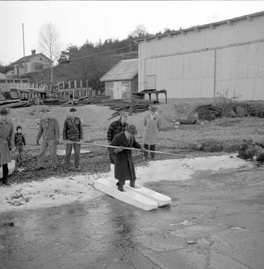 Test av vattenskidor den 5 december 1958.