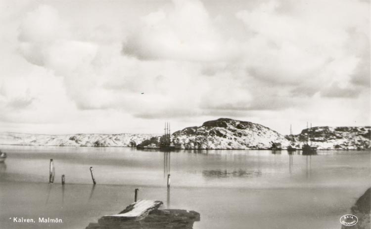 Tryckt text på kortet: "Kalven Malmön". 
Noterat på kortet: "8-9 Sept. 1951".
"Förlag: E. Leikness, Bohus Malmön".