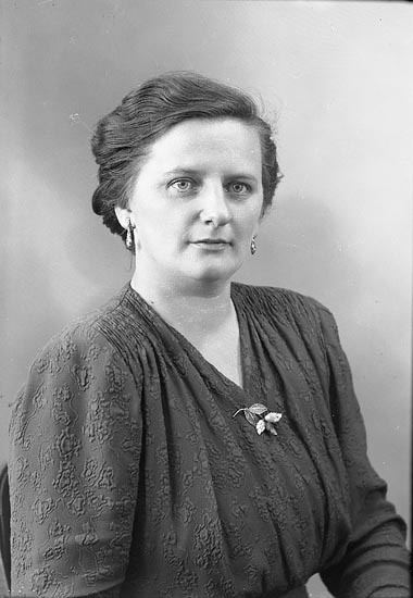 Enligt fotografens journal nr 7 1944-1951: "Larsson, Fru Karin Åsen, Svanesund".