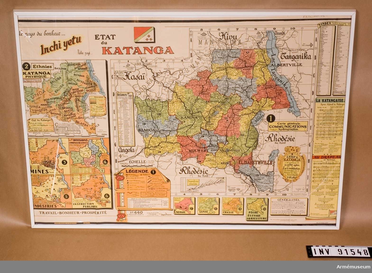Karta över Katanga, Kongo