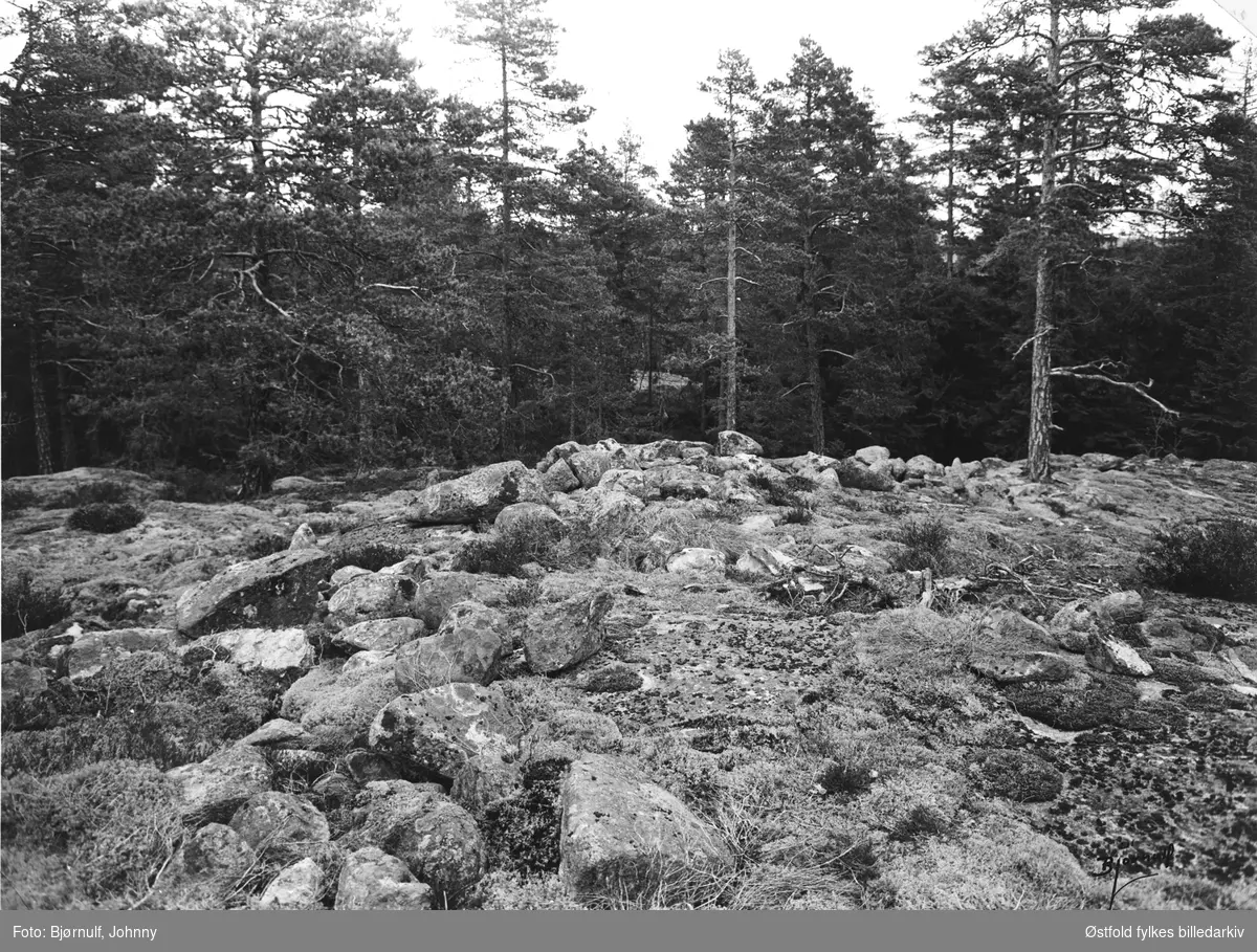 Rester av bygdeborg på Mollestad, Onsøy 1960.