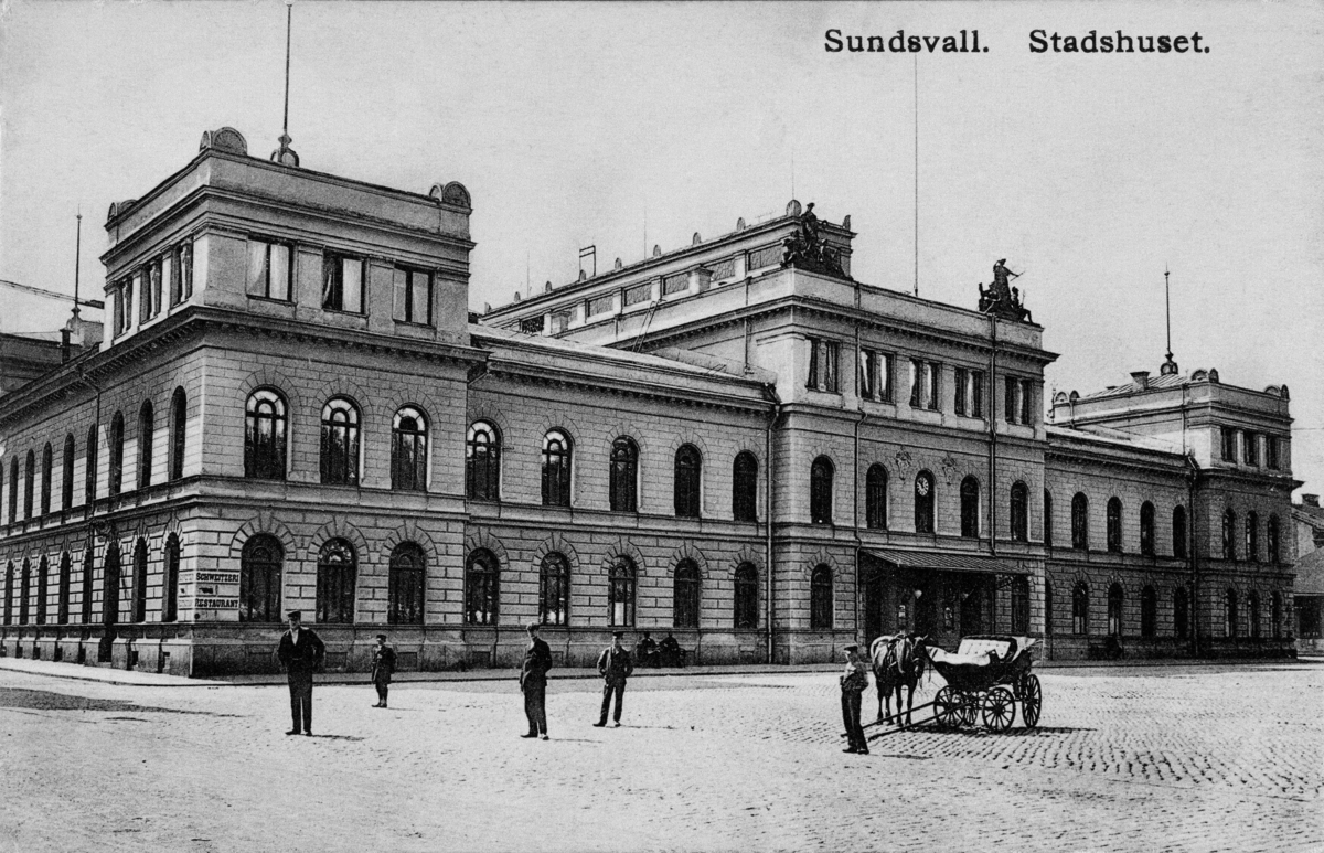 Text på vykortet "Sundsvall. Stadshuset."