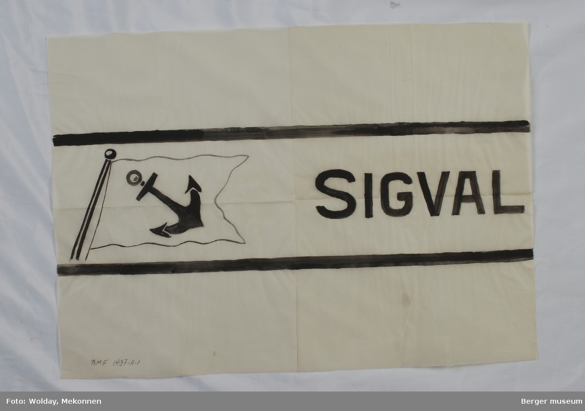 Flagg med anker og "SIGVAL"