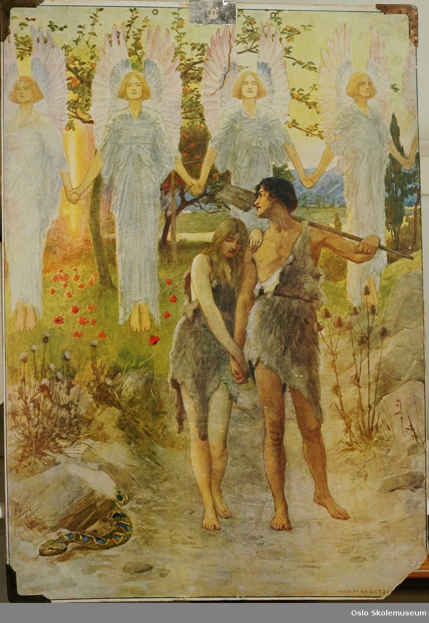 Bibelhistorie: Adam og Eva i Paradis.