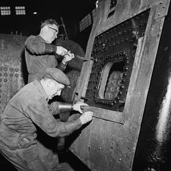 Fra verkstedet ved Drammen jernbanestasjon.