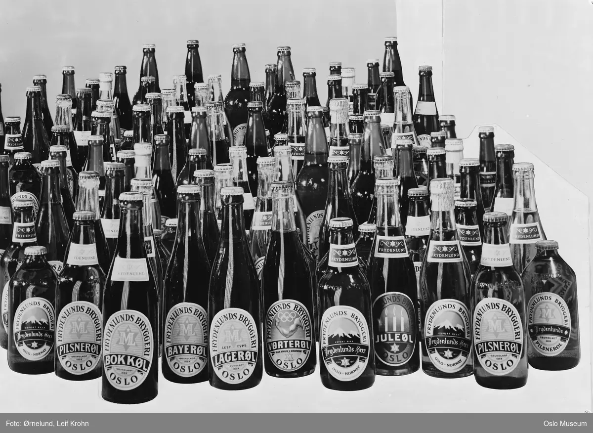 ølflasker, produkter fra Frydenlunds bryggeri