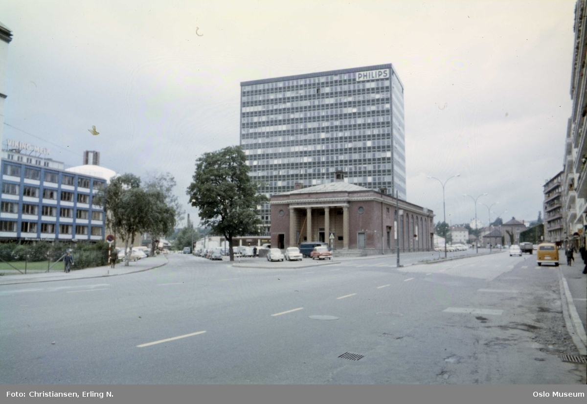 gateløp, Kino-Palæet, Philipsbygget, forretningsgårder, boligblokker, colosseum kino