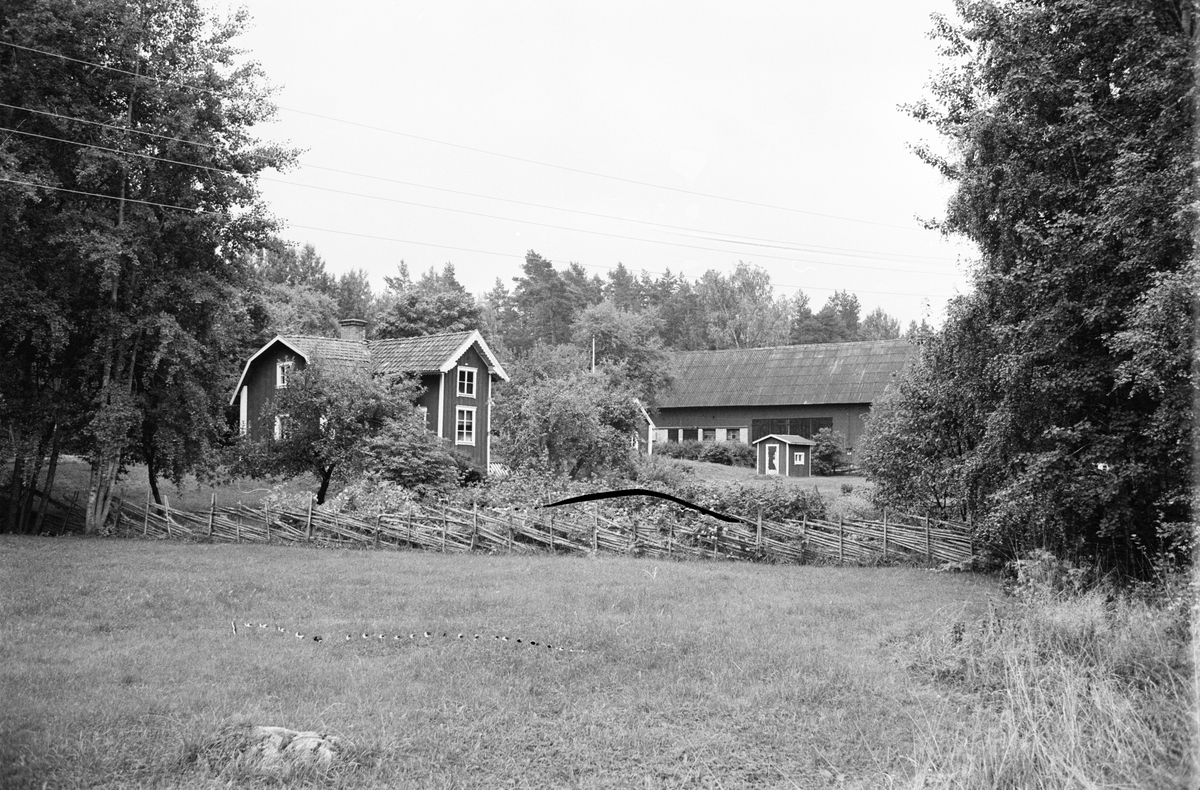 Bostadshus, ladugård, loge och lada, Nyhagen, Helgeby 1:6, Rasbokils socken, Uppland 1982
