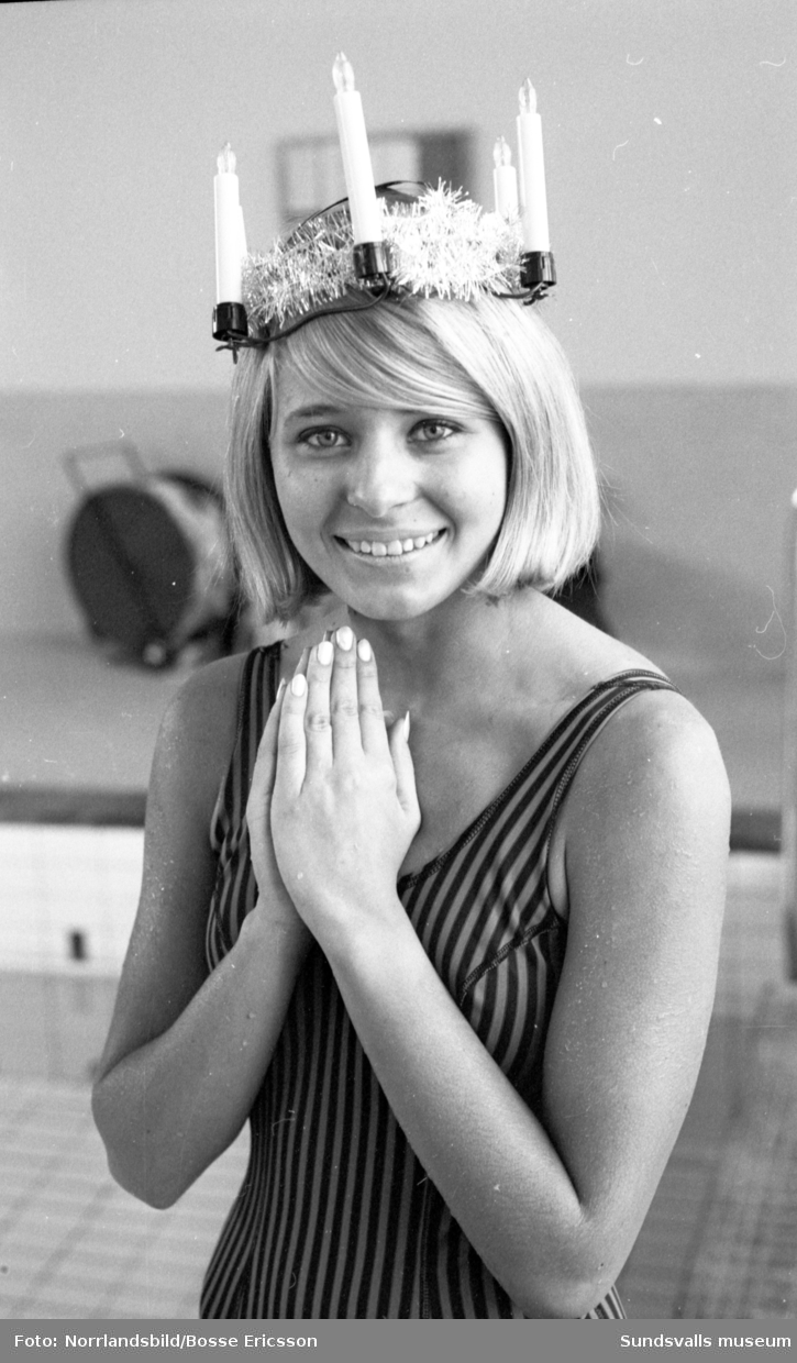 Elitsimmerskan Elisabeth Berglund är Medelpads lucia 1965.