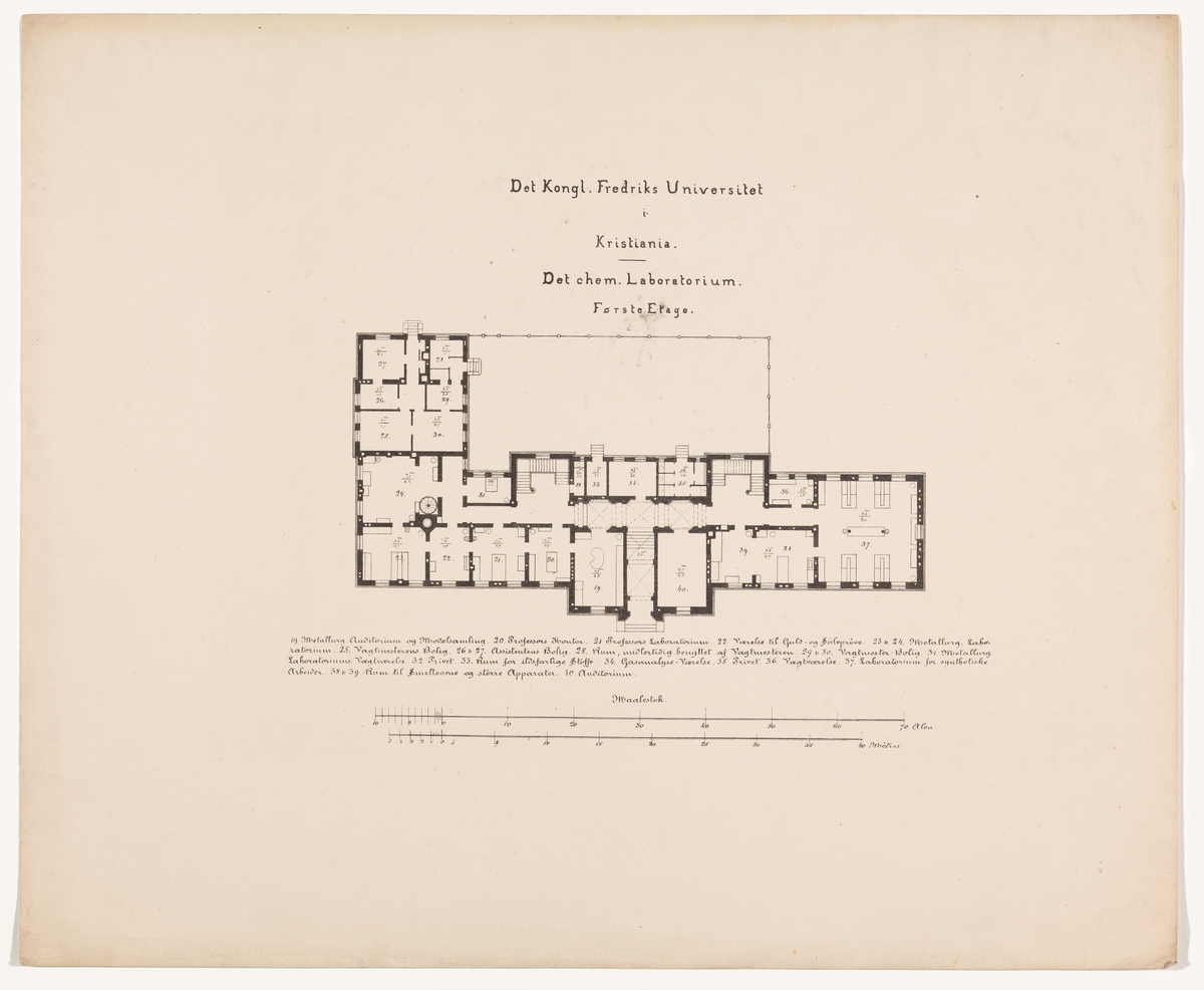 Det kjemiske laboratorium. Første etasje [Plantegning] - Nasjonalmuseet ...