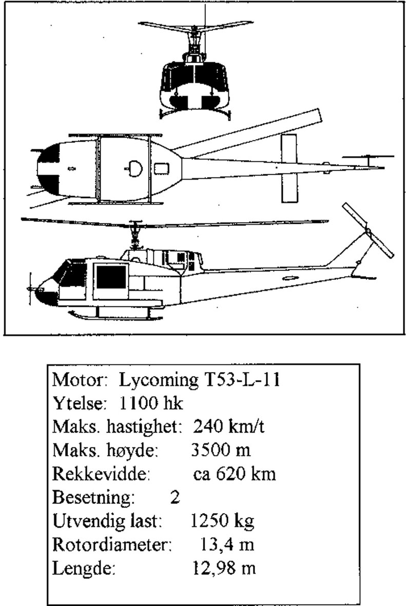 Treplanskisse, Bell UH-1B Iroquois.