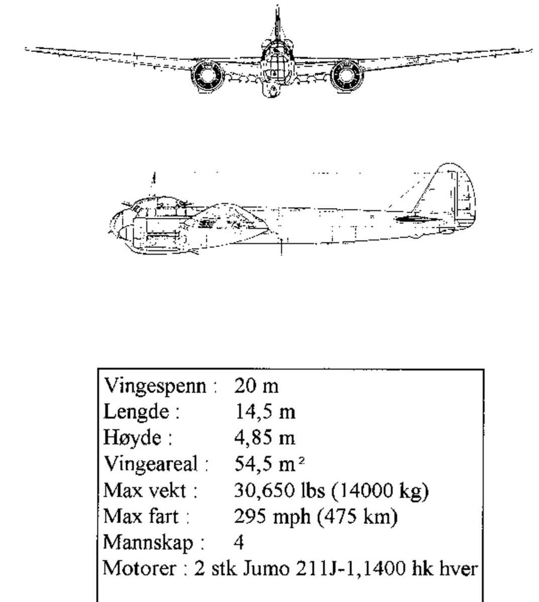 Treplanskisse, Junkers JU-88A-4.