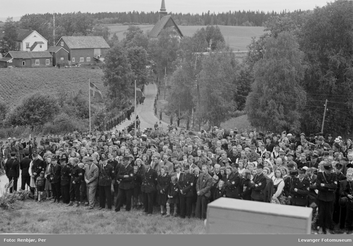 Fra Nasjonal Samlings stevne, riksmøte, på Stiklestad 1944.