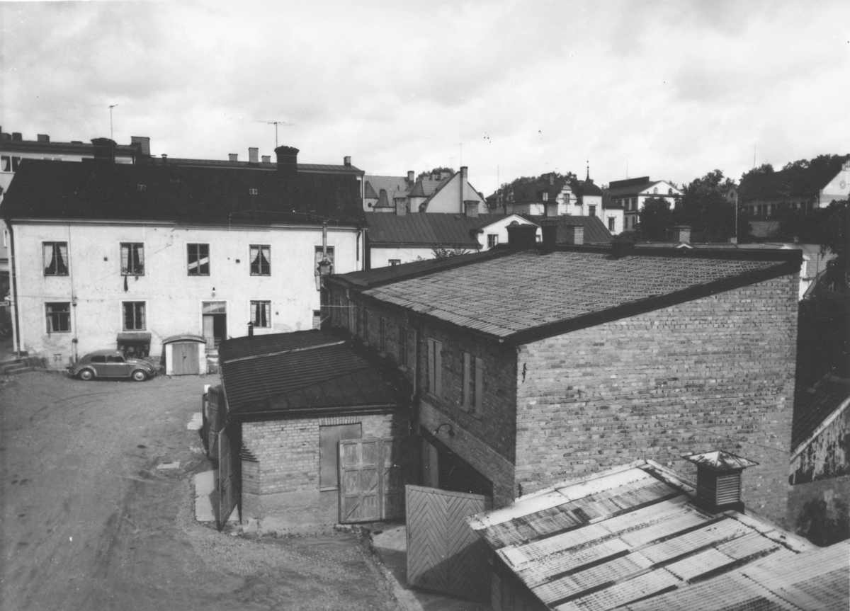 Enköping, kvarteret Bryggaren nr 2, Kungsgatan 7, gårdssidan, A.-B. Enköpings Ångbryggeri, mot nordväst