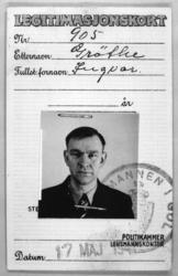 Legitimasjonskort Nr. 905. Grøthe, Ingvar. 17. mai 1941