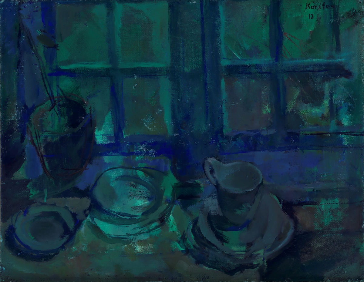 Det blå kjøkken [Maleri]