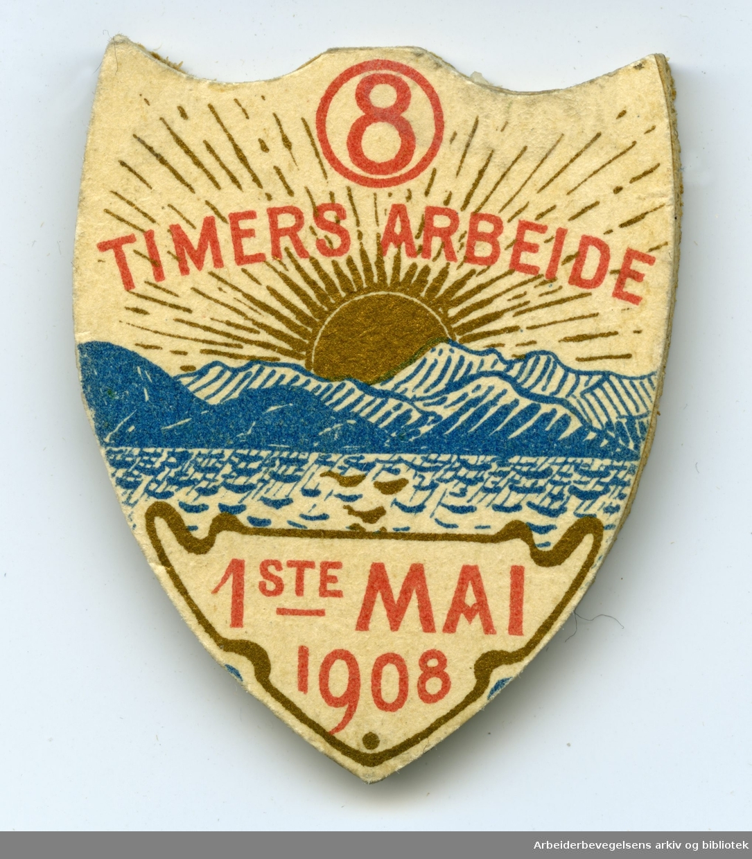 Arbeiderpartiets 1. mai-merke fra 1908
