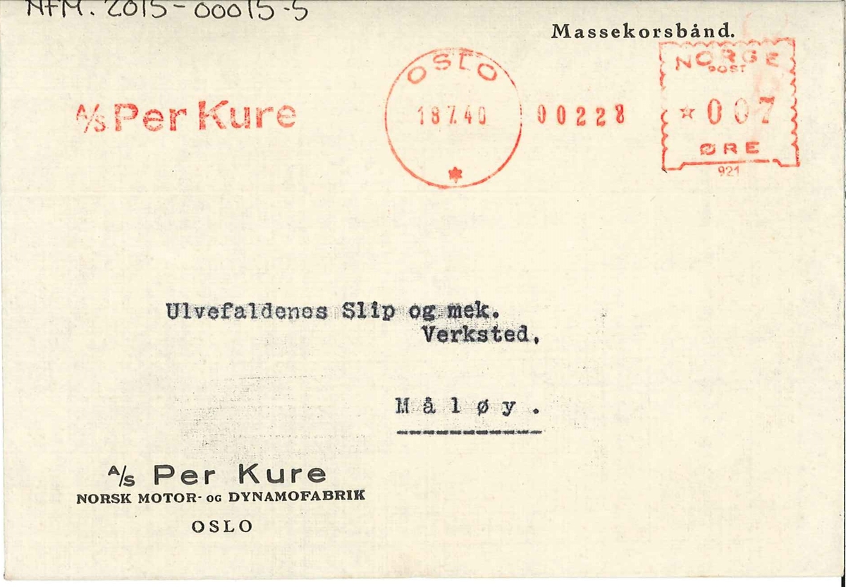 Elektra hovedkatalog med to prislister. Hovudprislista er datert juni 1940. Den andre prislista er datert 1.januar 1940.  Ligg i ein stiv kovolutt saman med eit brev frå forhandlaren. Brevet er datert Oslo, juli 1940.
Varekatalogen innheld Illustrasjonar, namn på og pris på elektriske apparat som komfyrar, kokeplatar, steikeomnar, omnar, varmtvannsbeholdarar o.a.