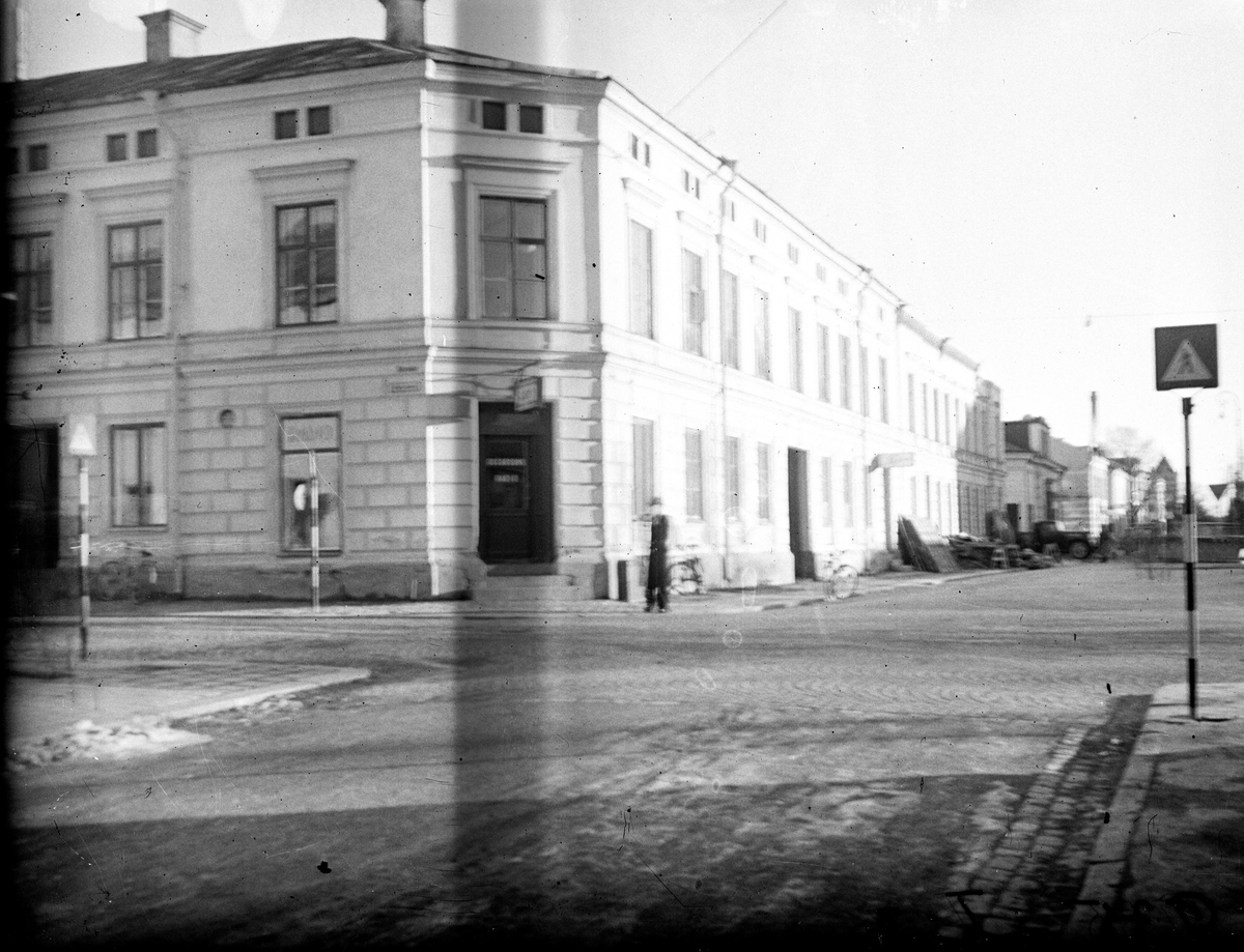 Telegrafbyggnaden under rivning 1949 (rivning av södra delen).

Fotograf: KJ Österberg