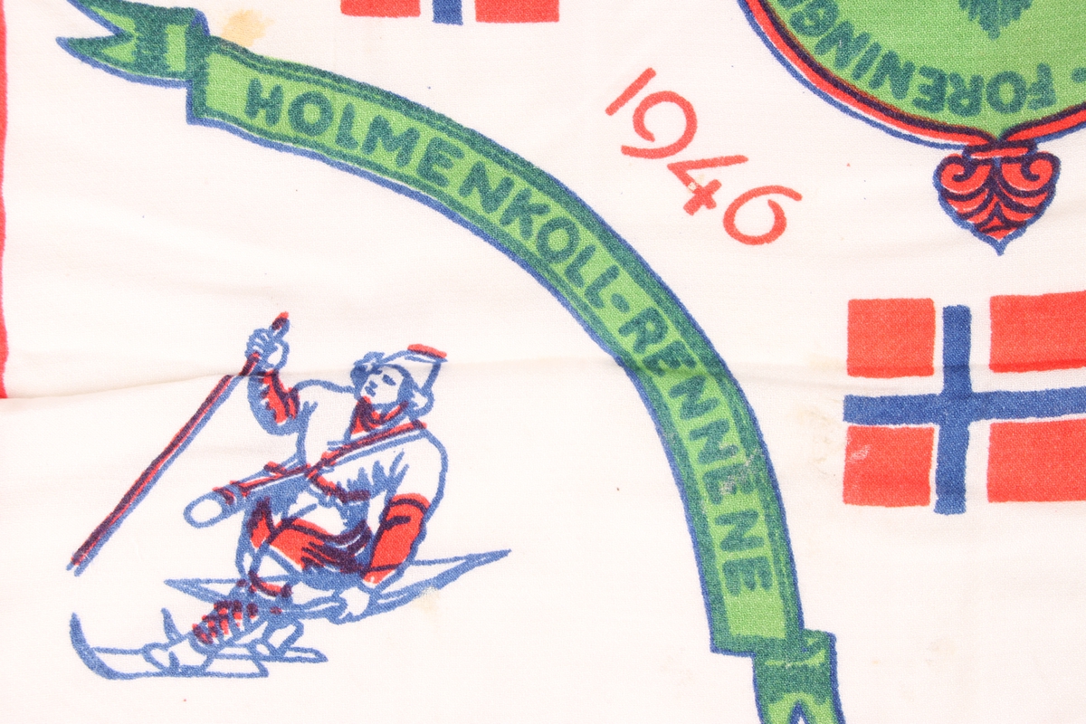 Offisielt skjerf for Holmenkollrennene i 1946.