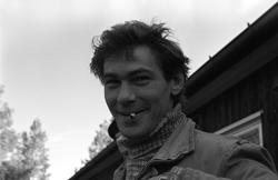 Landskap med person(er).