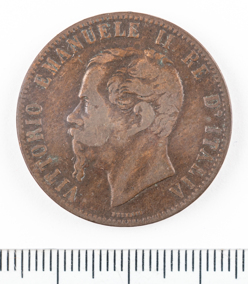 Mynt Italien 1867, 10 Centesimi.