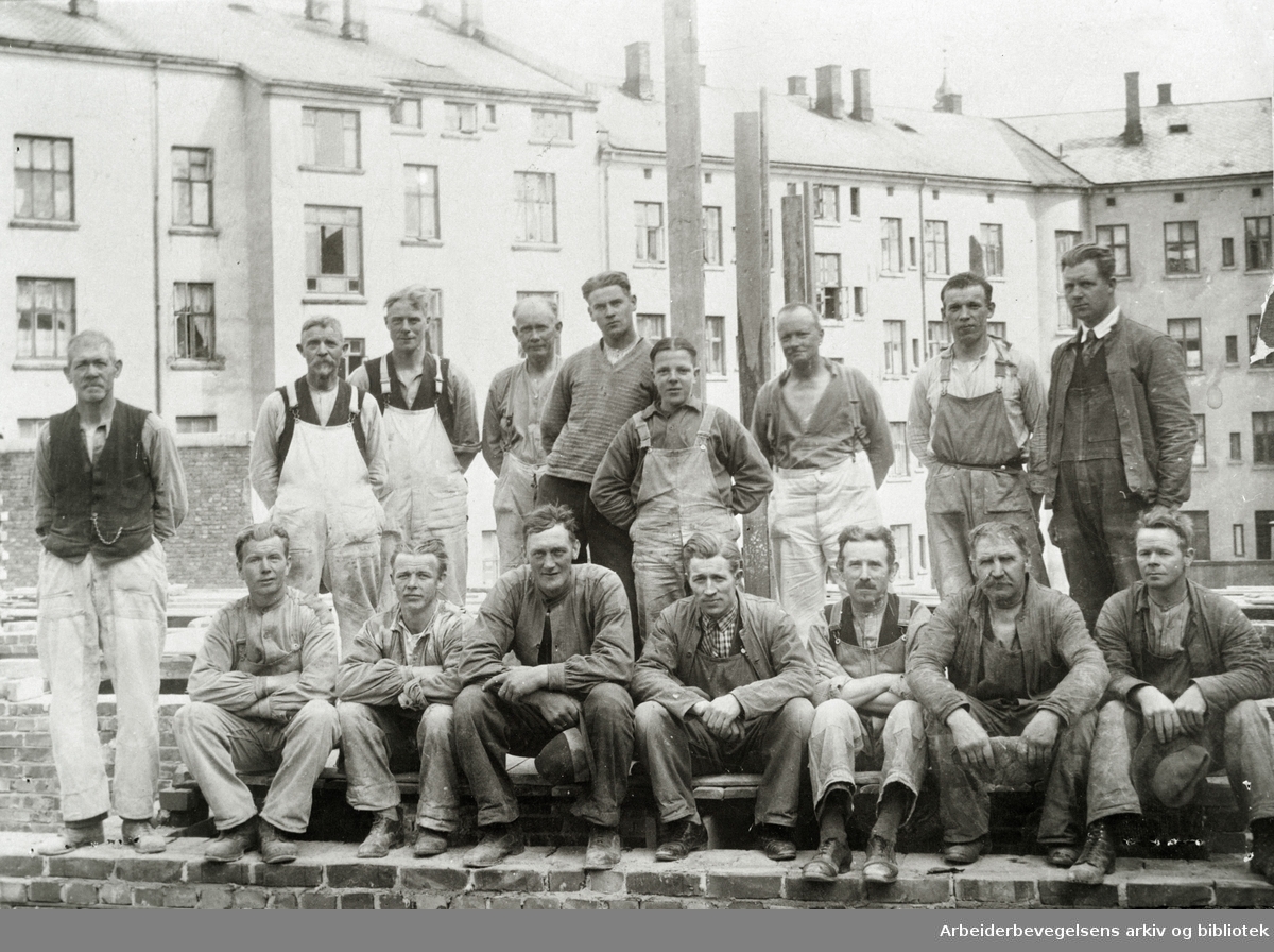 Murarbeidere i Oslo, 1930-årene.