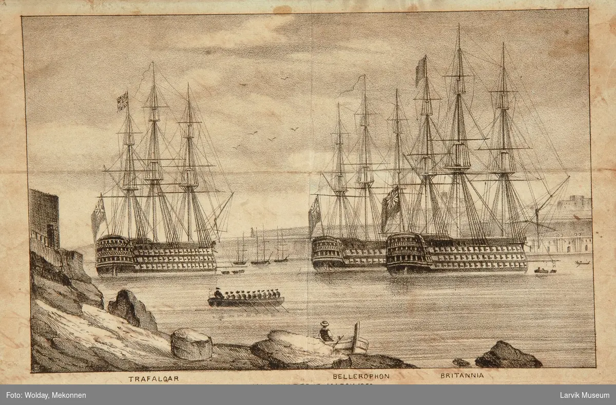 tre seilskuter, navngitt i tekst under bilde