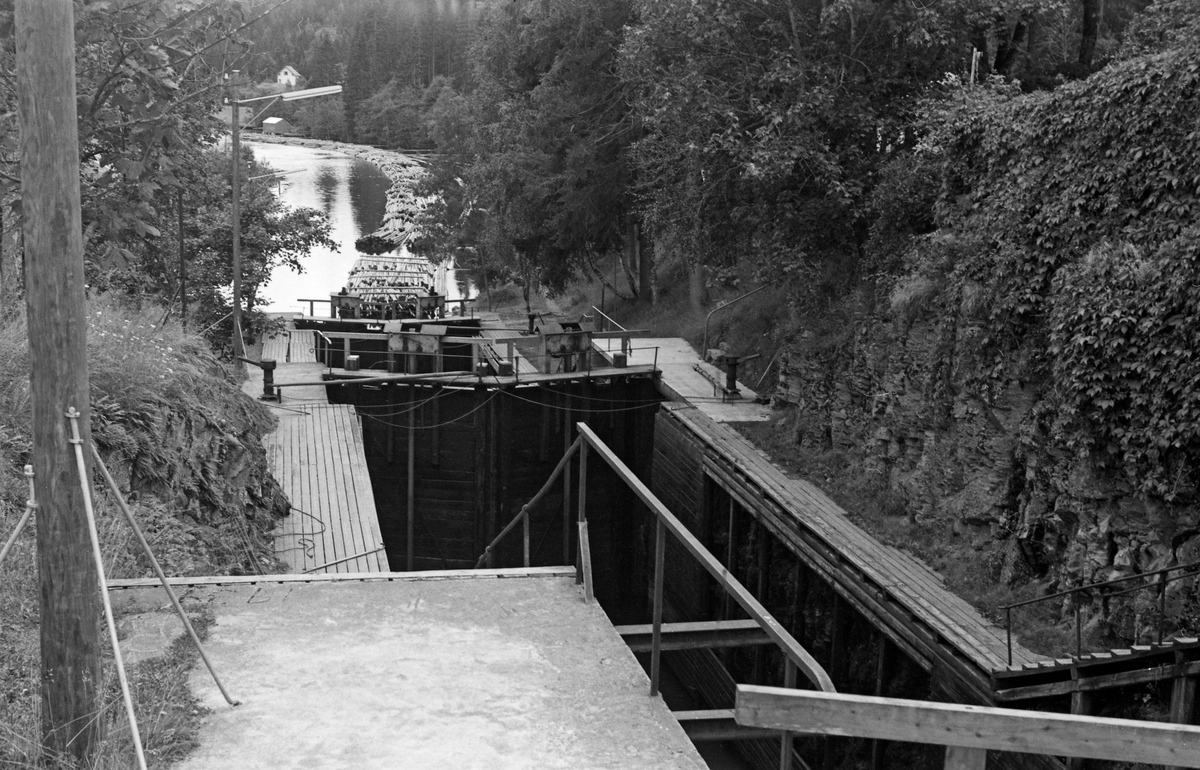 Tur til Haldenvassdraget 29. -30/8 1962. Ørje sluser, Marker, Østfold.