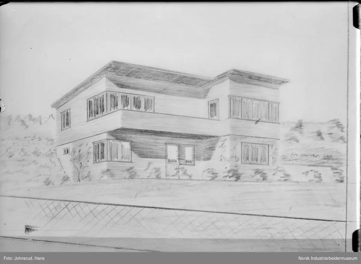 Avfotografert hustegning til bolig i Roald Amundsensgate 2, Notodden