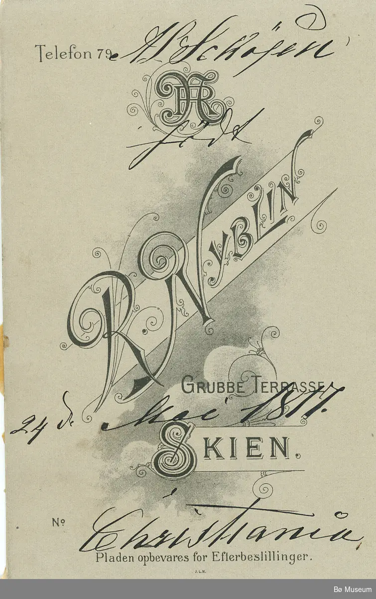 Guldsmed A. L. Schøjen, Skien f. 24. mai 1817 i Christiania