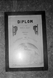 Diplom innen skøyteløp, fra 1946. Løp mellom elektrikerene o