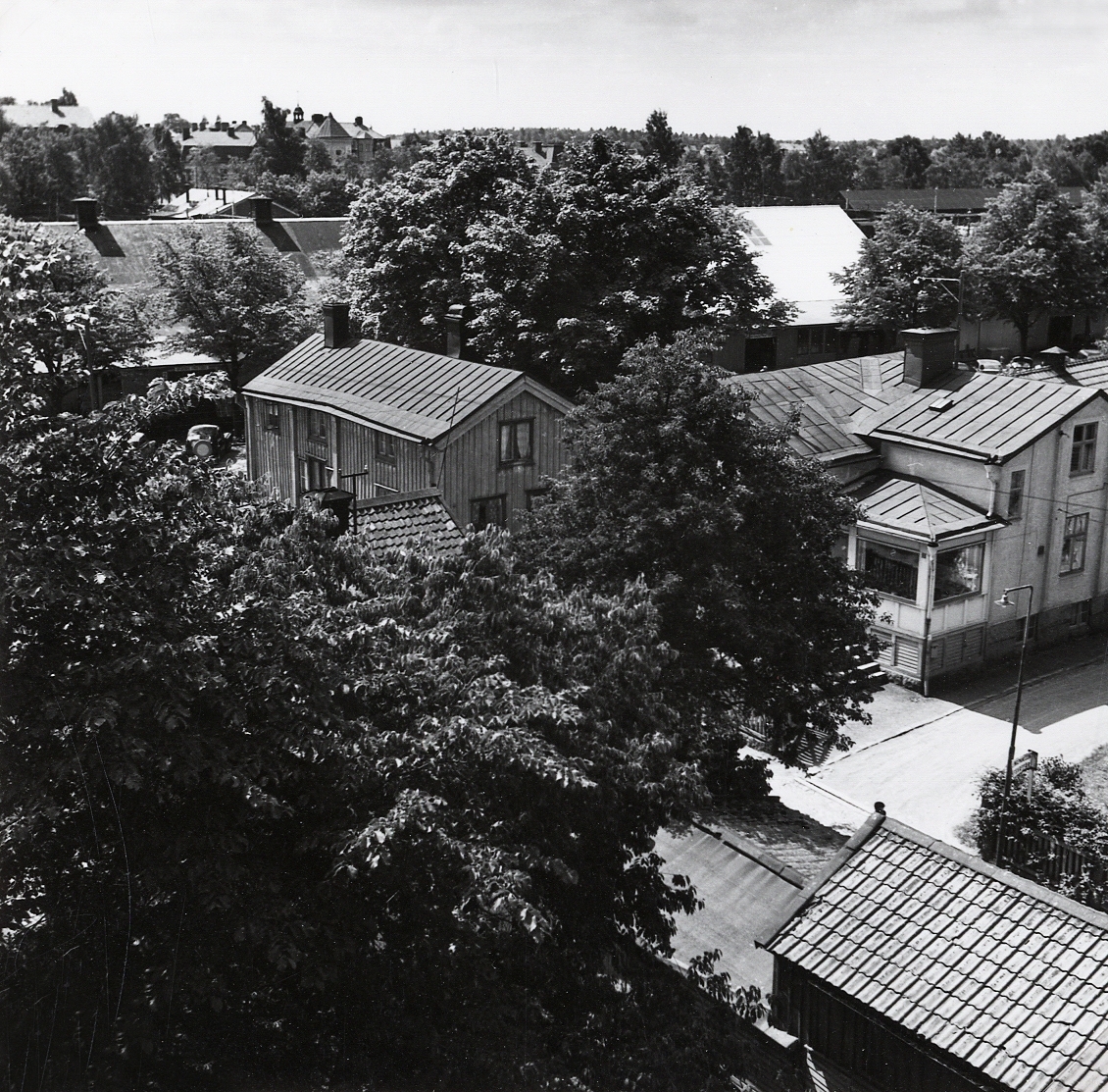 Båtsmansbacken vid Bäckgatan. Växjö 1950-tal.