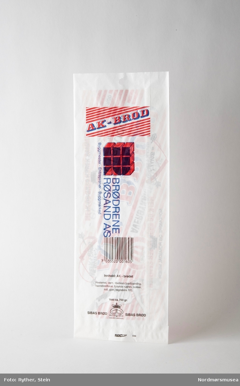 Rødstripete brodpose for AK-brødet fra Sibas
