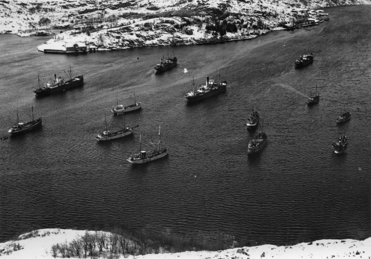 Havnen fra Varberg, februar 1939.