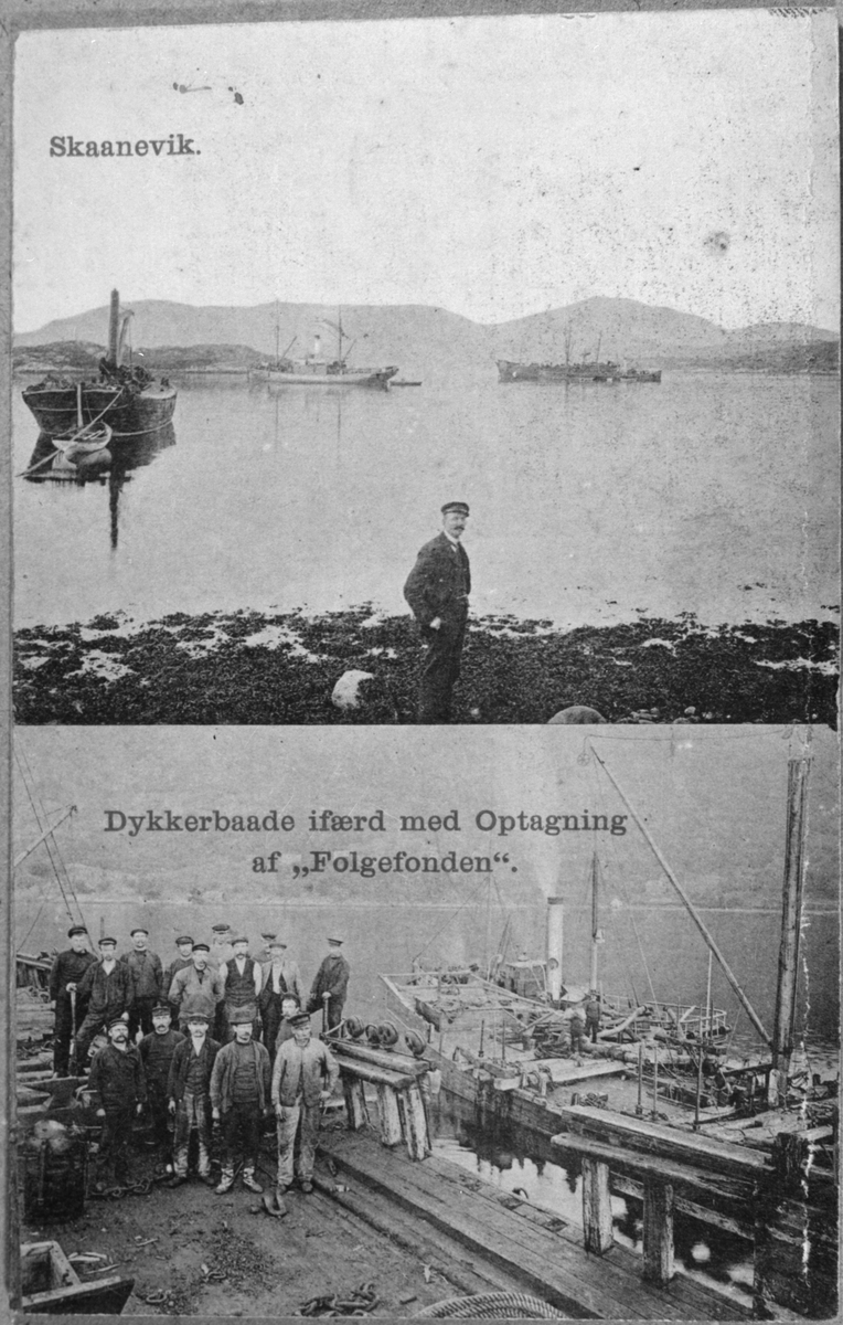 Frå Skånevik i samband med forliset til "Folgefonden" i 1908.