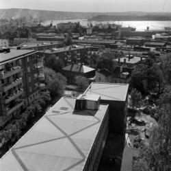 Utsikt fra Rikstrygdeverkets administrasjonsbygg på Drammens