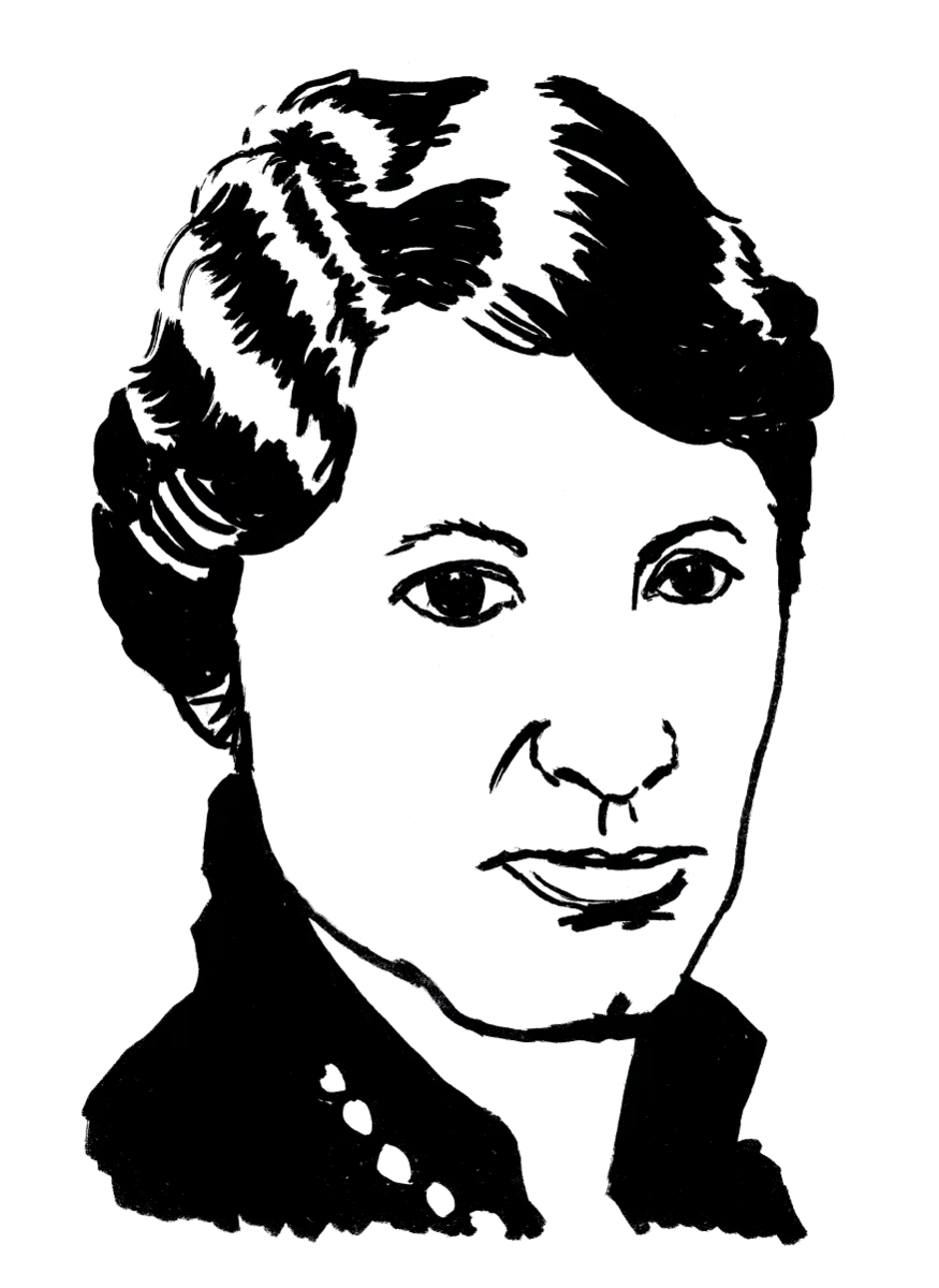Drawing illustrating a woman.
