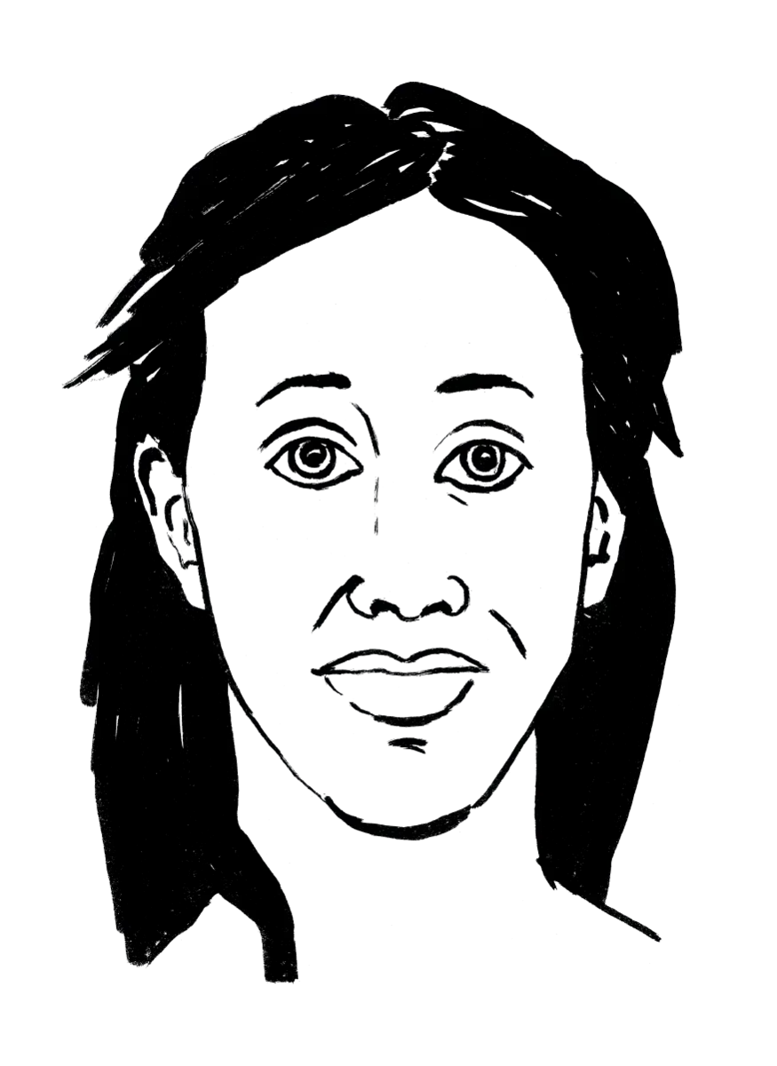 Drawing illustrating a woman.