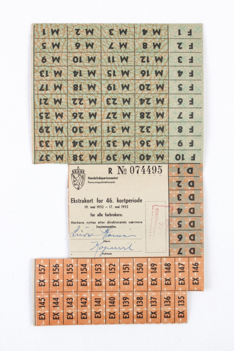 4 ekstrakort fra 1951 til 1953