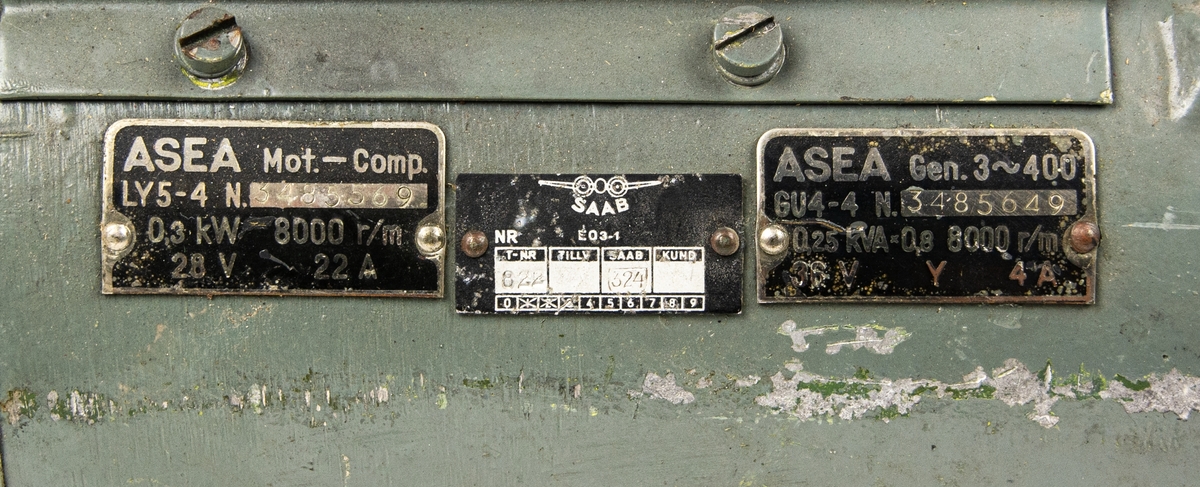 Generator ASEA, typ GU4-4.
