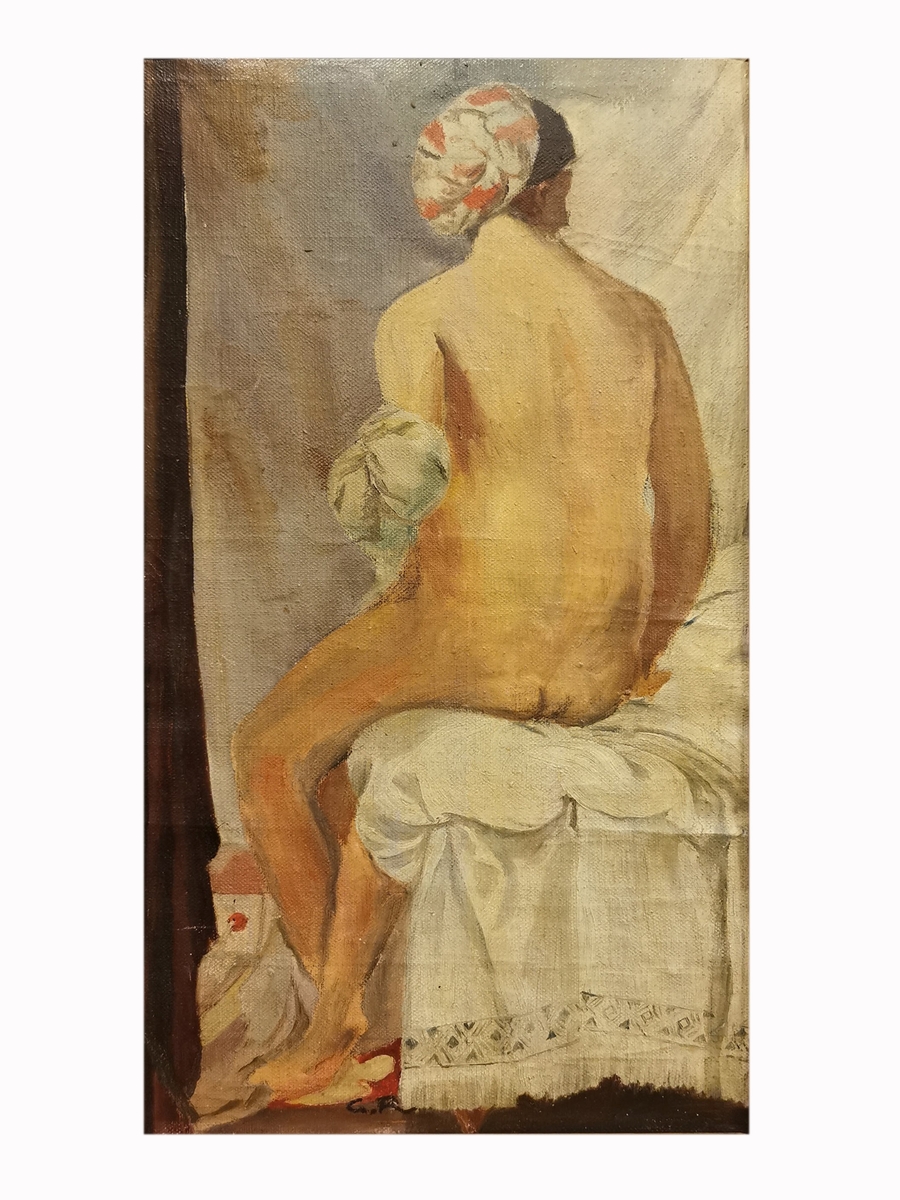 Motivet viser en sittende kvinne. Motivet er en kopi av den franske kunstneren Jean Auguste Dominique Ingres maleri "Badende kvinne" (1808). Det originale maleriet tilhører museet Louvre i Paris.